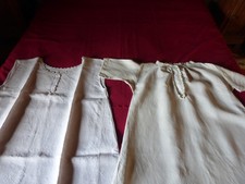 DEUX CHEMISE DE NUIT ANCIENNE LIN FEMME CAMPAGNE RUSTIQUE 1915