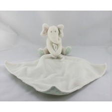 Doudou éléphant blanc vert