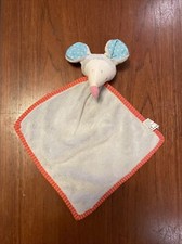 O/ doudou plat souris gris nez rose grelot nanjing kestrel toys Bleu Action