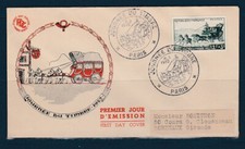 enveloppe 1er jour diligence journée du timbre   75 Paris   1952