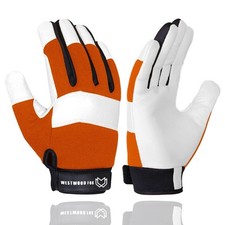 Gants de travail de jardinage résistants aux épines en cuir souple et robuste...