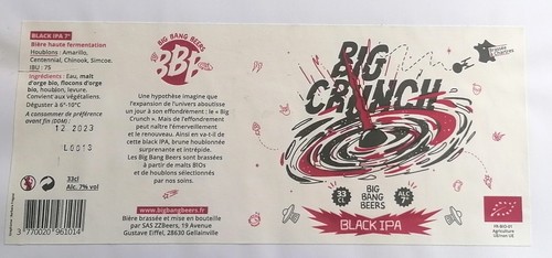 étiquette bière big - de, "big