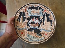 Jolie Ancienne Assiette Alsacienne Souvenir de Colmar Obernay Strasbourg 