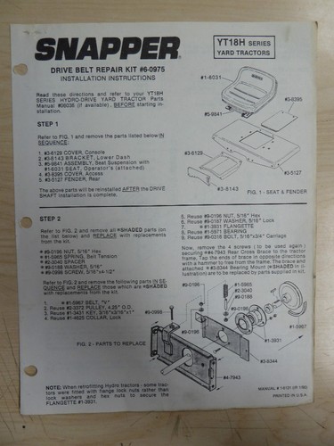 Snapper tractor drive belt - snapper,