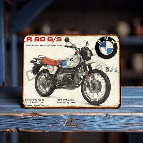 Plaque métal vintage - bmw, 80