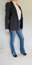Veste tailleur col cuir