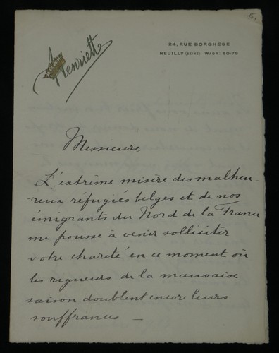 Henriette belgique lettre - de,