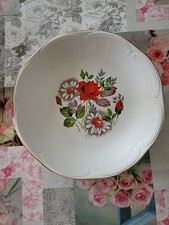 Ancien Plat Rond Creux Roses