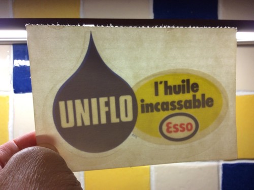 Esso uniflo autocollant ancien - esso,