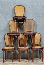 Série de 6 chaises raquettes style Louis XVI en acajou vers 1880
