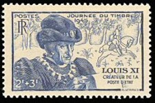 FRANCE TIMBRE STAMP N°743 "JOURNEE DU TIMBRE, LOUIS XI" NEUF XX TTB