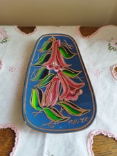 Plateau,cendrier, vide poche en cuivre émaillé.Souvenir artisanat du chili 