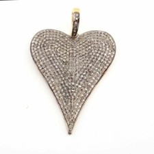 Diamant Pavé Coeur Pendentif