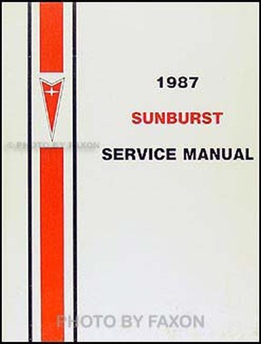 1987 pontiac sunburst - 1987, service