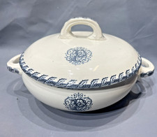 K&G Lunéville Soupière Faïence Fin 19ème Monogramme