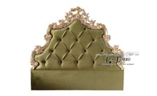 Tête Lit Tête de Lit King Taille Baroque Cuir Éco Ou Tissu Bois Argenté Or Qu