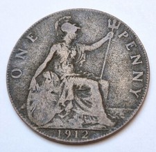 Pièce de monnaie 1 penny George V "1re effigie" 1912 Royaume-Uni