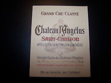 Rare etiquette vin Chateau ANGELUS saint emilion 32CL wine label 1ER cru classé