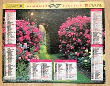 Almanach du facteur Calendrier de la poste PTT 1997 - 78 Yvelines jardins fleurs