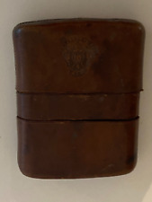 Ancien étui cartouchière en cuir Napoléon III breveté SGDG 1857 cor de chasse