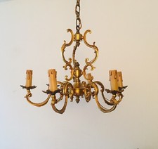 Lustre Louis XV bronze véritable Lucien Gau Paris