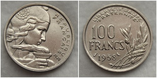 100 francs cochet 1958 - cochet,