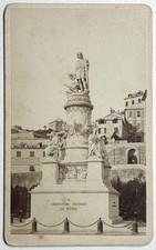 ITALIE Gênes Monument à Christophe Colombc1870 Photo Format Cdv Vintage Albumine