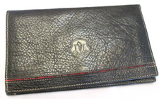 Joli Portefeuille / porte chéquier vintage "USSARO" cuir /