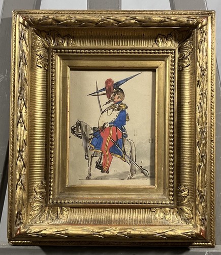 Gouache ancienne caricature - gouache,