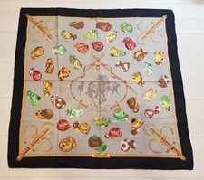 RARE Foulard HERMÈS Jockey par Philippe LEDOUX 90x90cm SILK SCARF HERMÈS JOCKEY