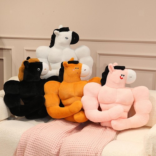 Peluche cheval musclé - cheval,