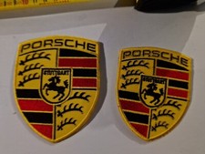 2 Patch Écusson Thermocollant Brodé Porsche  L  8 Cm H 10 Cm  Et L 6 Cm H 8 C m