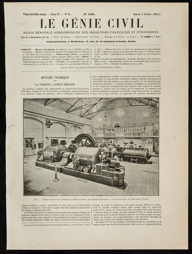 1909 turbo alternateur - 1909,, turbo-alternateur