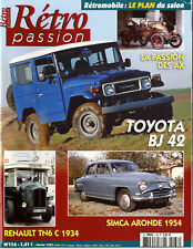 RETRO PASSION n°136 02/2002 TOYOTA BJ 42 SIMCA ARONDE 1954  REN?AULT TN6C 1934