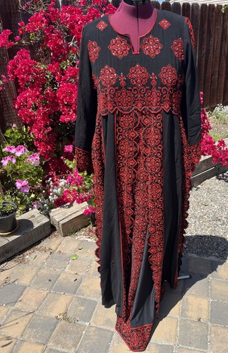 Kaftan thobe red black - kaftan, &