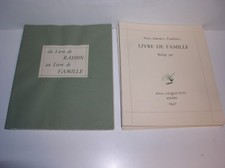 COLLECTIF - DU LIVRE DE RAISON AU LIVRE DE FAMILLE [2 VOL. 1947]