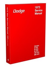 Manuel D'Atelier Dodge Van 1973 B100 B200 B300 Et Sportsman Livre De Réparation