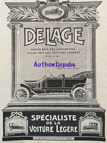 Publicite delage grand - grand, prix