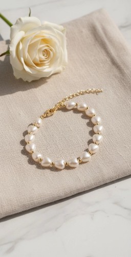 Bracelet perles nacrées - bracelet,