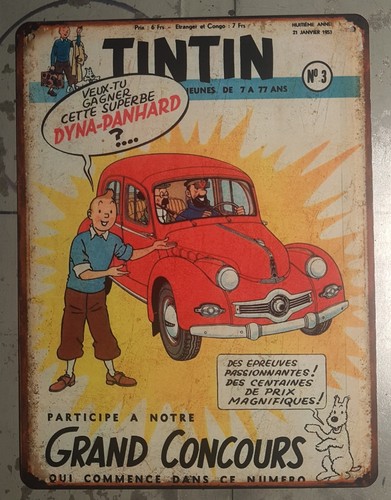 Plaque métal vintage - , tintin