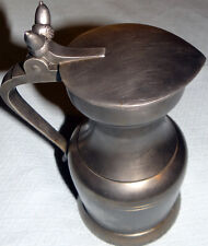 PICHET ÉTAINS DU MANOIR 808 g fin à épaulement, couvercle 2 glands 21 cm VINTAGE