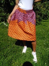 Jupe patineuse fait-main en wax "Trident"