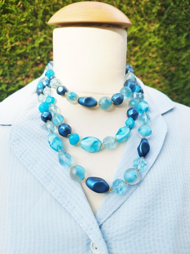 Collier perles verre - collier, de