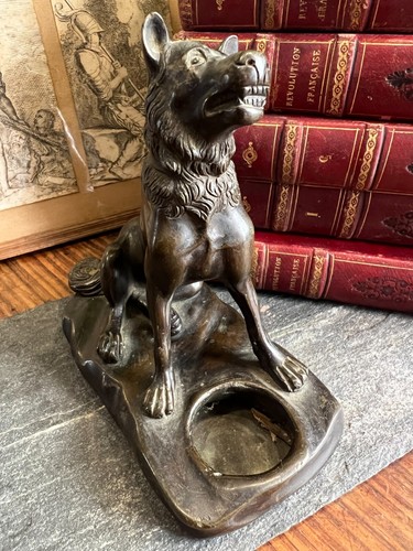 Statuette chien loup bronze - ,