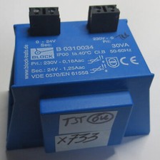 BLOCK transformateur B 0310034 (220 v ~ vers 24v ~) (Objet N°X733)
