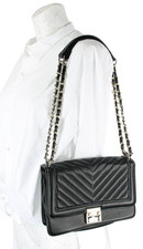 Sac GUESS Femme Taille Unique Noir Épaule Chaîne Métallique Pochette Matelassée