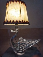 ANCIEN PIED DE LAMPE EN CRISTAL Style ST SAINT LOUIS ANNÉES 50  Modèle Cygne 
