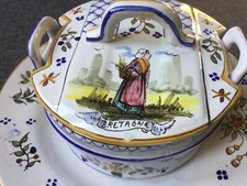 Beurrier faïence Desvres Jules Verlingue signé Parfait état 