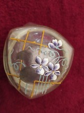 Boîte Bombonniere en Verre Emaillé Art Nouveau Ancienne