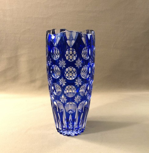 Vase cristal doublé - vase, bleu